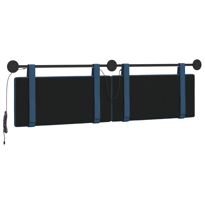 Tăblie de pat suspendată Cu lumină LED albastru Țesătură - WALTI WALTI