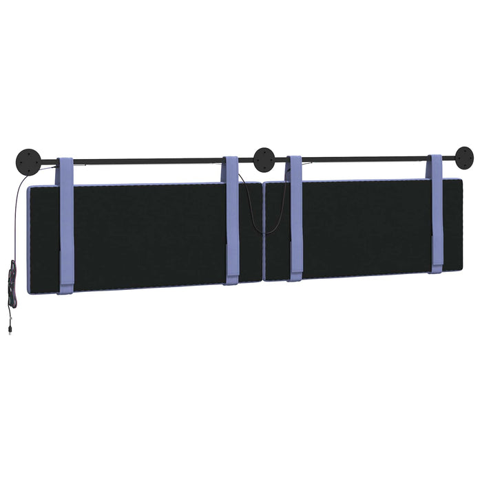 Tăblie de pat suspendată Cu lumină LED Albastru Jeans Țesătură - WALTI WALTI