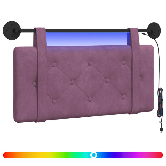 Tăblie de pat suspendată Cu lumină LED Violet Catifea - WALTI WALTI