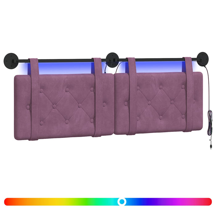 Tăblie de pat suspendată Cu lumină LED Violet Catifea - WALTI WALTI