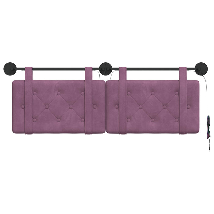 Tăblie de pat suspendată Cu lumină LED Violet Catifea - WALTI WALTI