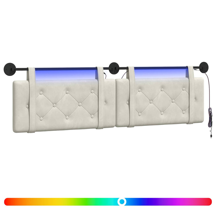 Tăblie de pat suspendată Cu lumină LED Crem Catifea - WALTI WALTI
