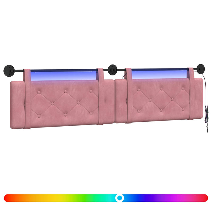Tăblie de pat suspendată Cu lumină LED Roz Catifea - WALTI WALTI