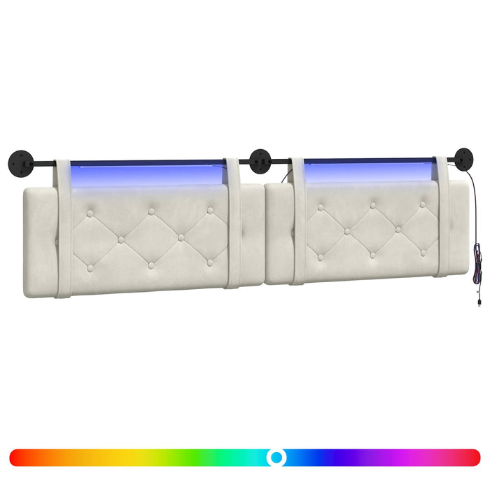 Tăblie de pat suspendată Cu lumină LED Crem Catifea - WALTI WALTI