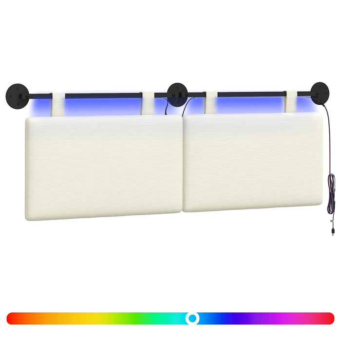 Tăblie de pat suspendată Crem Țesătură din corduroy - WALTI WALTI