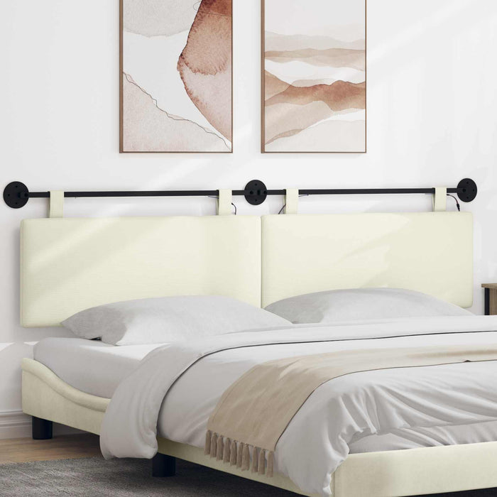 Tăblie de pat suspendată Crem Țesătură din corduroy - WALTI WALTI