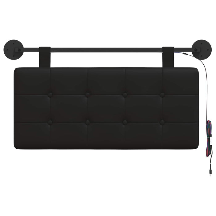 Tăblie de pat suspendată Cu lumină LED Negru Piele artificială - WALTI WALTI