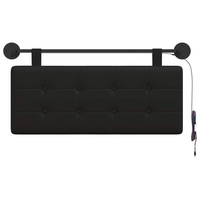 Tăblie de pat suspendată Cu lumină LED Negru Piele artificială - WALTI WALTI