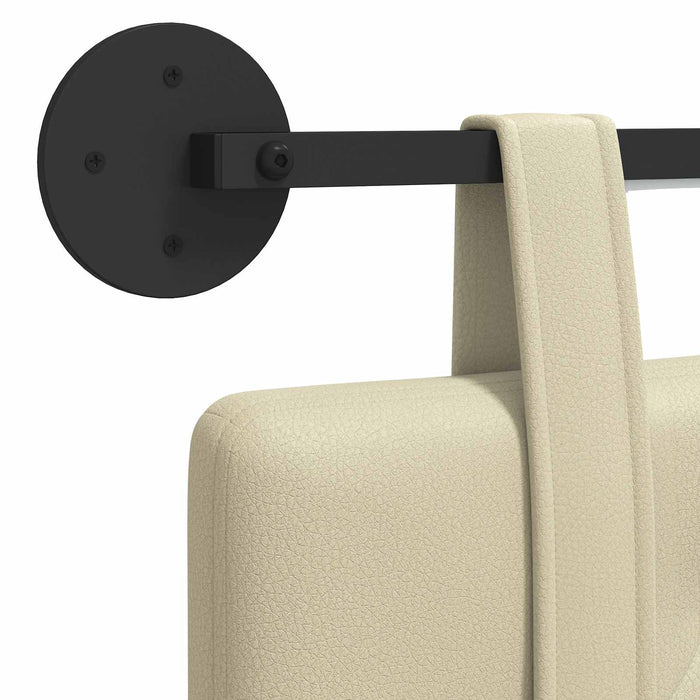 Tăblie de pat suspendată Cu lumină LED Crem Piele artificială - WALTI WALTI