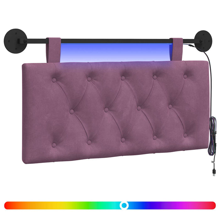 Tăblie de pat suspendată Cu lumină LED Violet Catifea - WALTI WALTI
