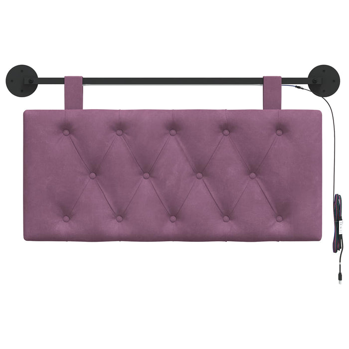 Tăblie de pat suspendată Cu lumină LED Violet Catifea - WALTI WALTI