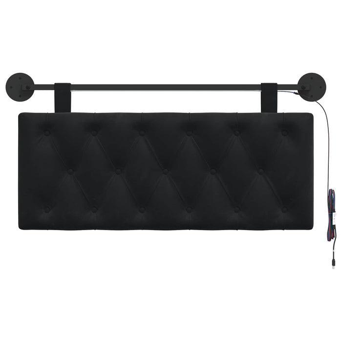 Tăblie de pat suspendată Cu lumină LED Negru Catifea - WALTI WALTI
