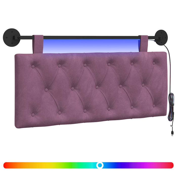 Tăblie de pat suspendată Cu lumină LED Violet Catifea - WALTI WALTI