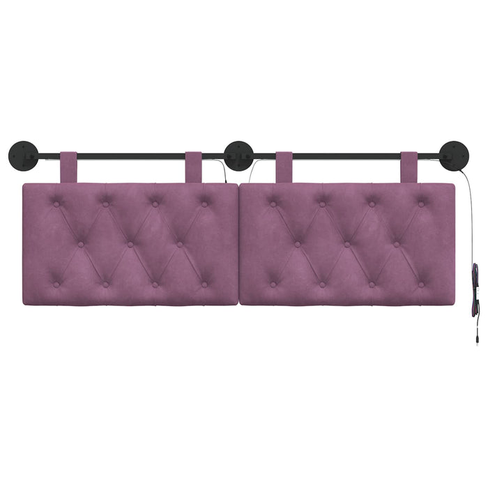 Tăblie de pat suspendată Cu lumină LED Violet Catifea - WALTI WALTI