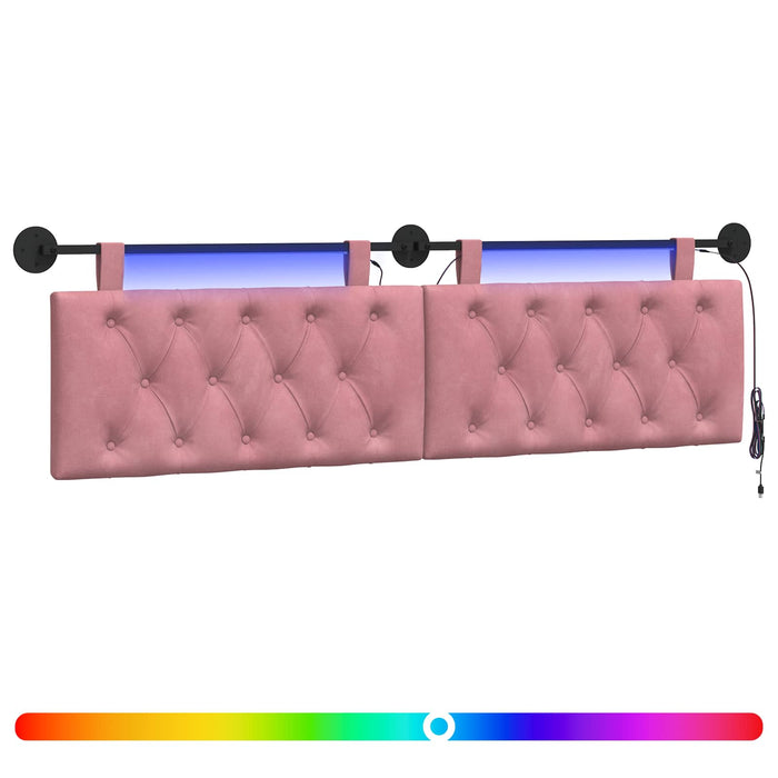Tăblie de pat suspendată Cu lumină LED Roz Catifea - WALTI WALTI