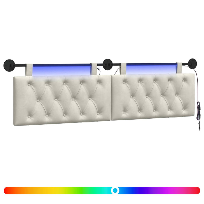 Tăblie de pat suspendată Cu lumină LED Crem Catifea - WALTI WALTI