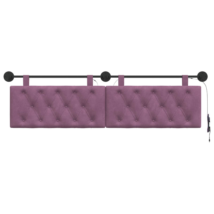Tăblie de pat suspendată Cu lumină LED Violet Catifea - WALTI WALTI