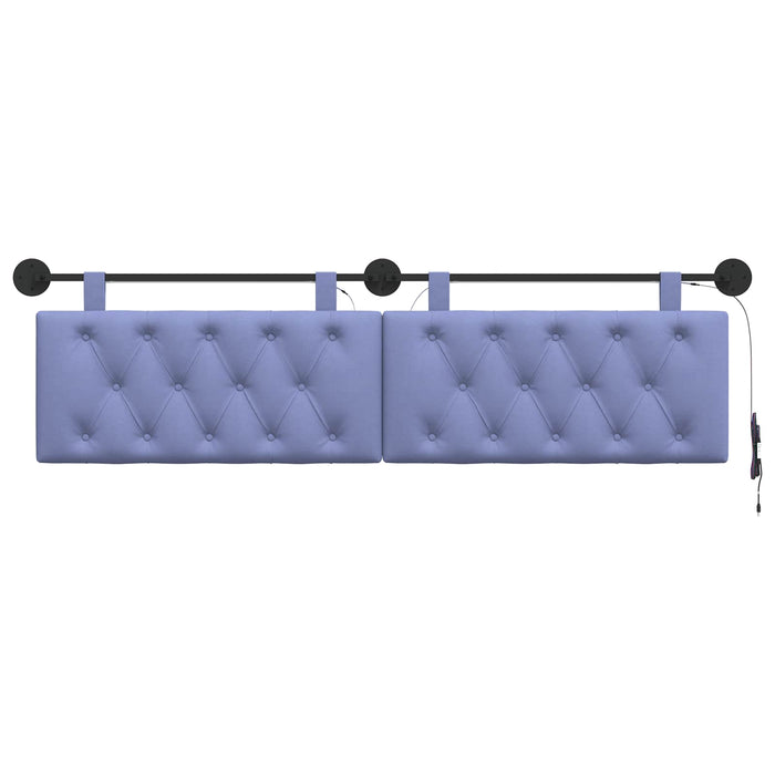 Tăblie de pat suspendată Cu lumină LED Albastru Jeans Țesătură - WALTI WALTI