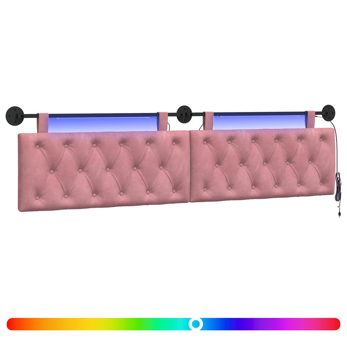Tăblie de pat suspendată Cu lumină LED Roz Catifea - WALTI WALTI