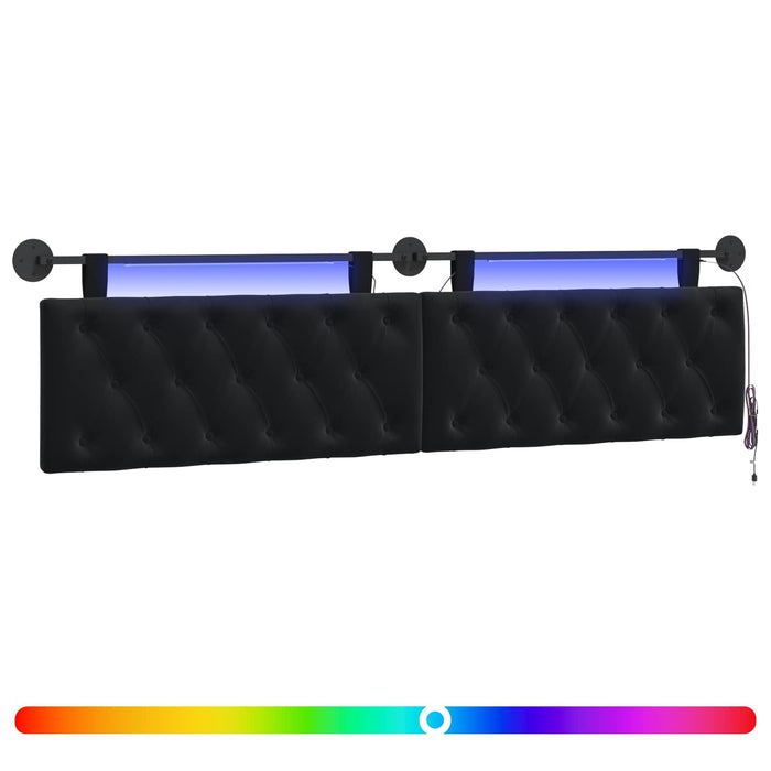 Tăblie de pat suspendată Cu lumină LED Negru Catifea - WALTI WALTI