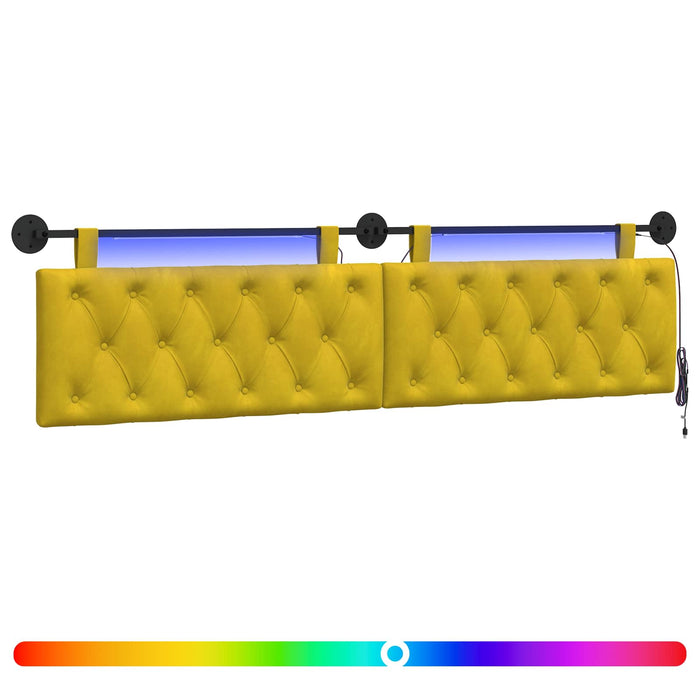 Tăblie de pat suspendată Cu lumină LED Galben Catifea - WALTI WALTI