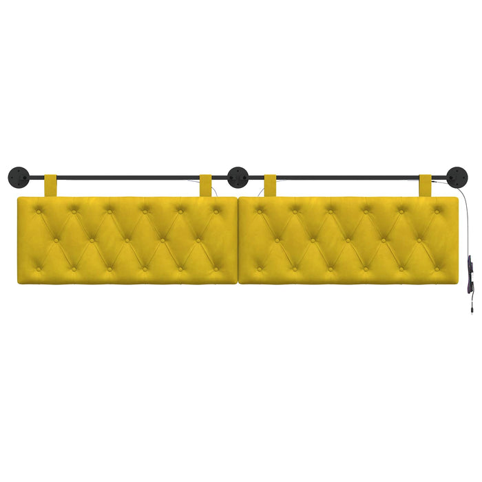 Tăblie de pat suspendată Cu lumină LED Galben Catifea - WALTI WALTI