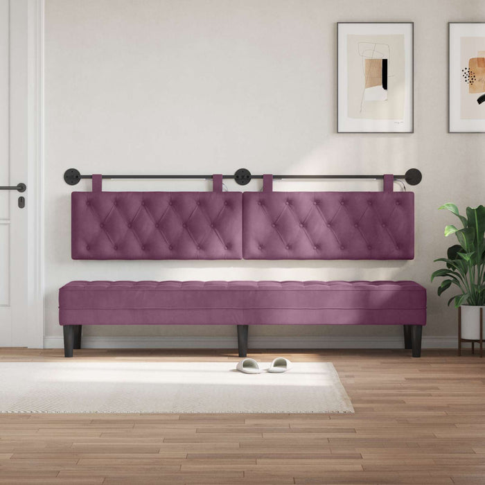 Tăblie de pat suspendată Cu lumină LED Violet Catifea - WALTI WALTI