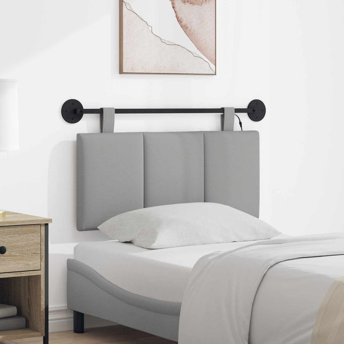 Tăblie de pat suspendată Cu lumină LED Gri nori Țesătură - WALTI WALTI