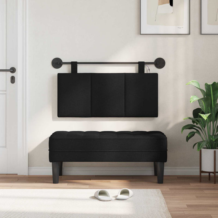 Tăblie de pat suspendată Cu lumină LED Negru Țesătură - WALTI WALTI
