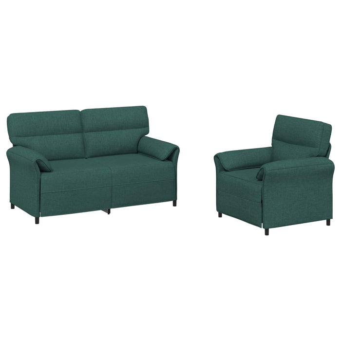 Set de canapea 2 buc. Verde închis Țesătură WALTI