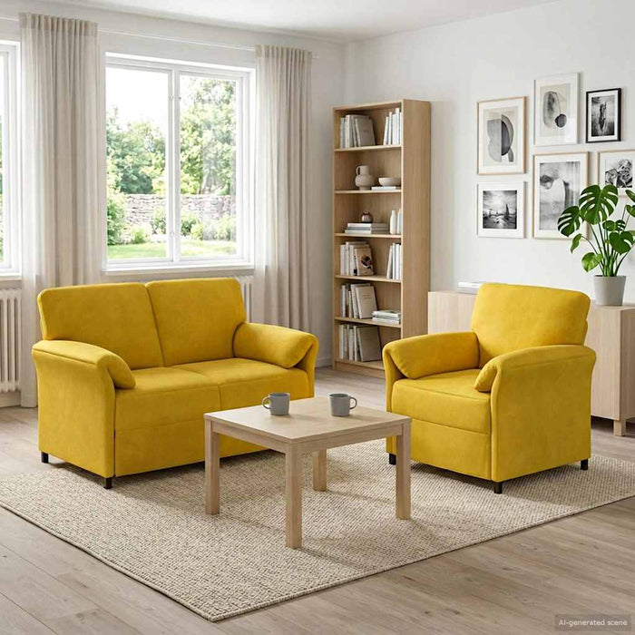 Set de canapea 2 buc. Galben Catifea WALTI