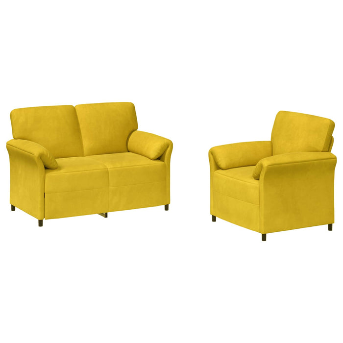Set de canapea 2 buc. Galben Catifea WALTI