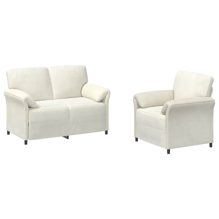 Set de canapea 2 buc. Crem Catifea WALTI