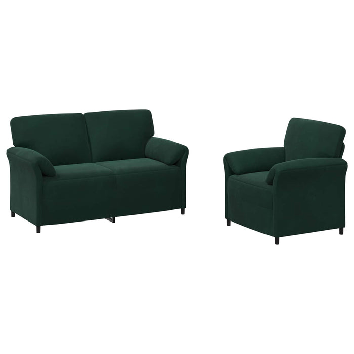 Set de canapea 2 buc. Verde închis Catifea WALTI