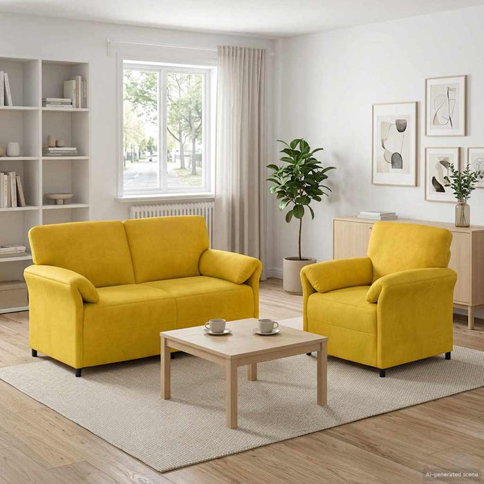 Set de canapea 2 buc. Galben Catifea WALTI