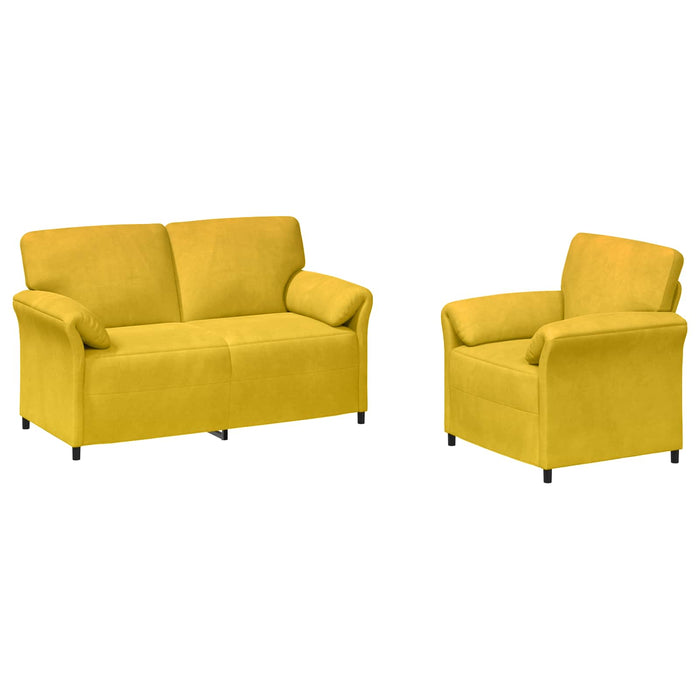 Set de canapea 2 buc. Galben Catifea WALTI