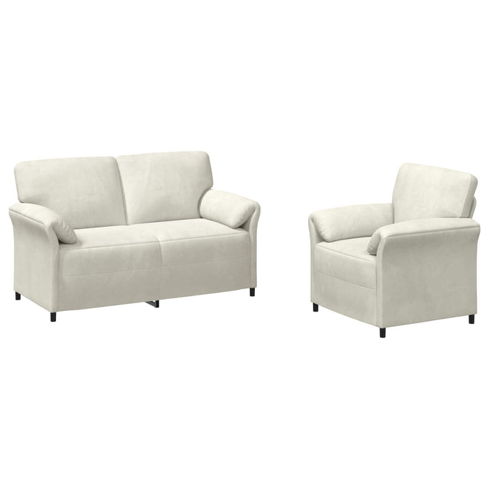 Set de canapea 2 buc. Crem Catifea WALTI
