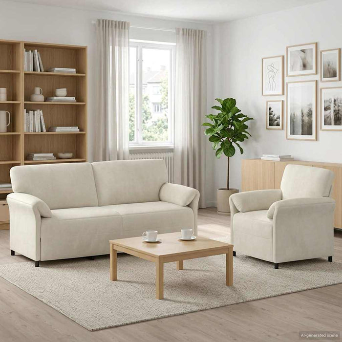 Set de canapea 2 buc. Crem Catifea WALTI