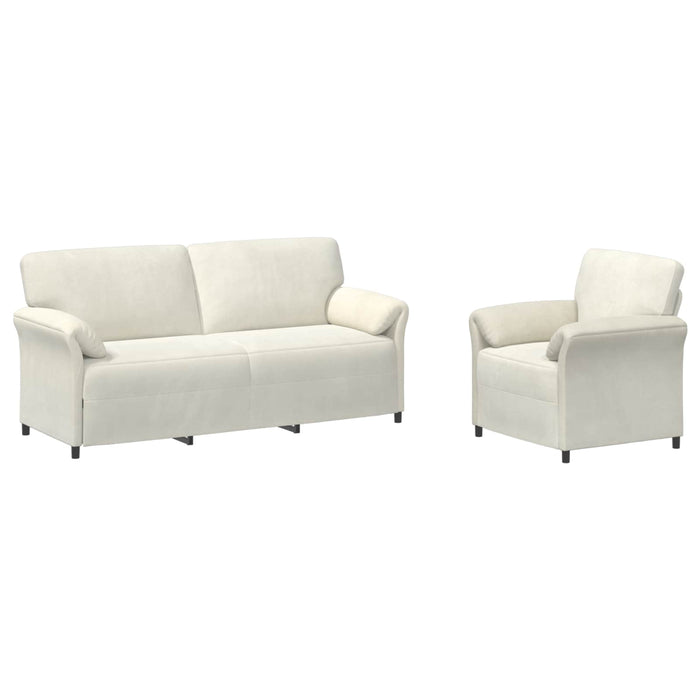 Set de canapea 2 buc. Crem Catifea WALTI