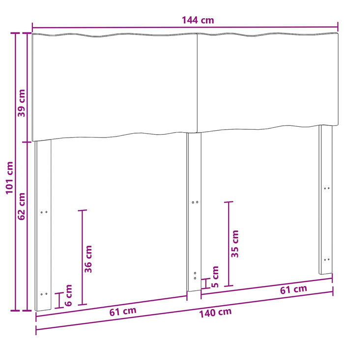 Tăblie de pat cu margini naturale ROSTOCK Alb 140 cm WALTI