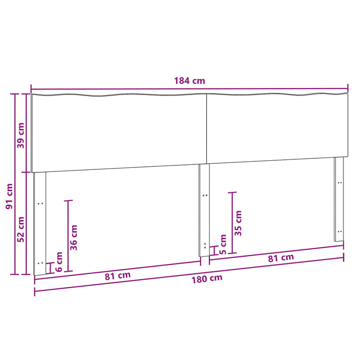 Tăblie de pat cu margini naturale ROSTOCK Alb 180 cm WALTI
