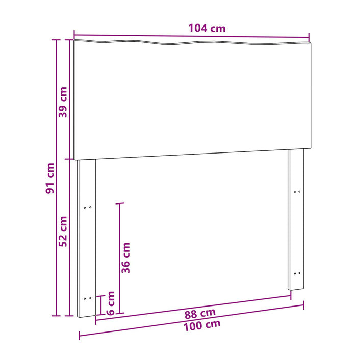 Tăblie de pat cu margini naturale ROSTOCK natural 100 cm WALTI