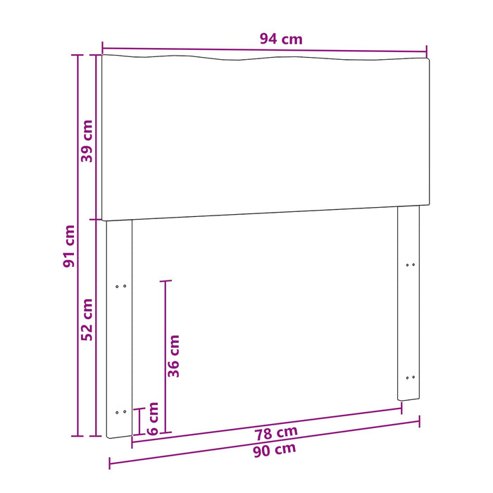 Tăblie de pat cu margini naturale ROSTOCK Maro închis 90 cm WALTI