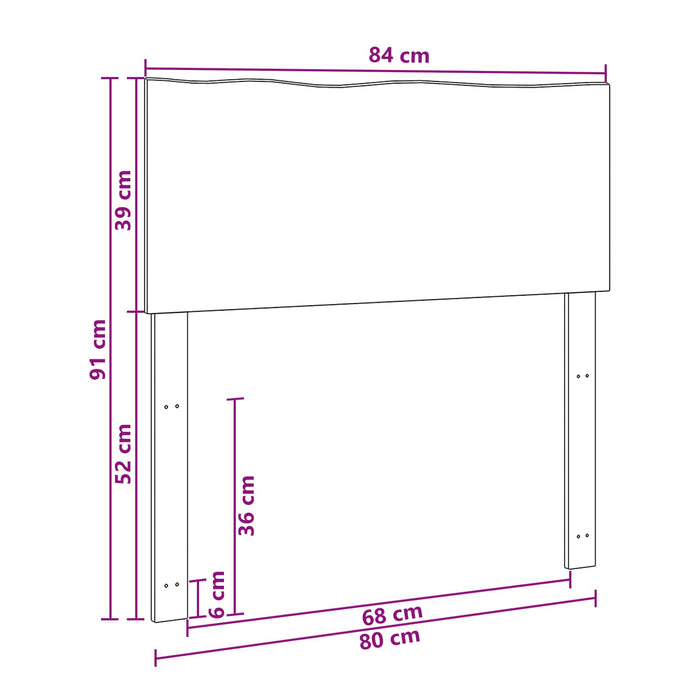 Tăblie de pat cu margini naturale ROSTOCK natural 80 cm WALTI