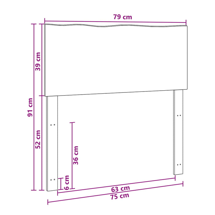 Tăblie de pat cu margini naturale ROSTOCK natural 75 cm WALTI