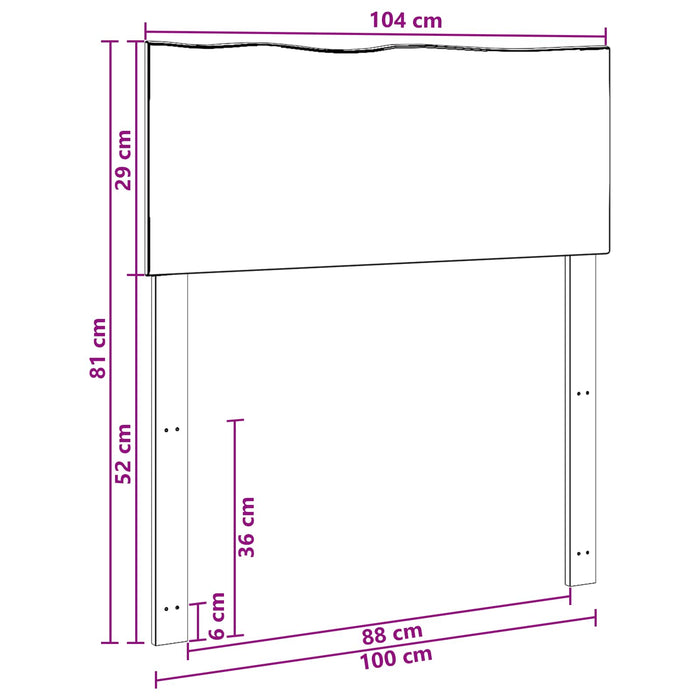 Tăblie de pat cu margini naturale ROSTOCK natural 100 cm WALTI