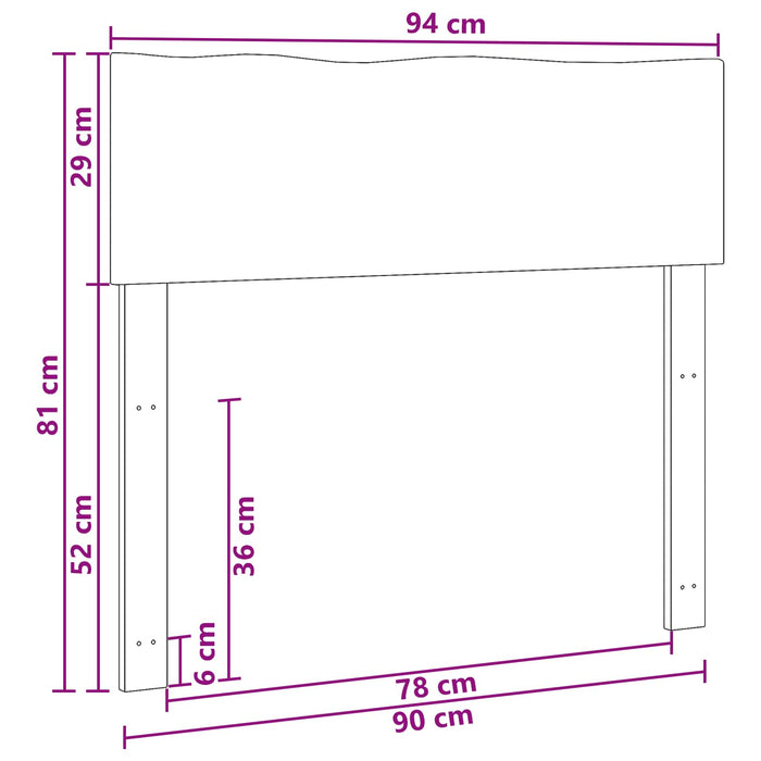 Tăblie de pat cu margini naturale ROSTOCK Maro închis 90 cm WALTI