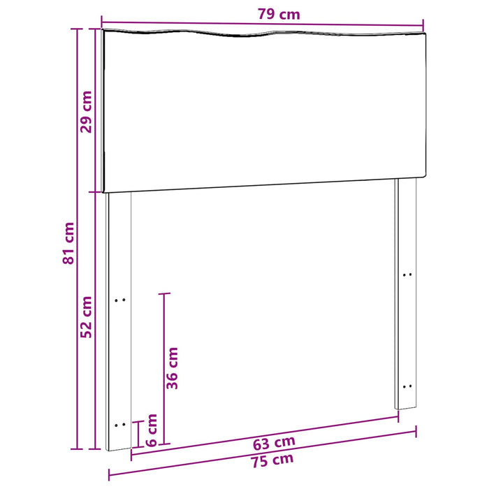 Tăblie de pat cu margini naturale ROSTOCK natural 75 cm WALTI