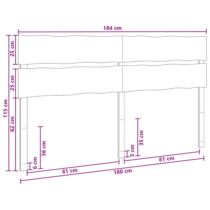 Tăblie de pat cu margini naturale ROSTOCK Alb 180 cm WALTI