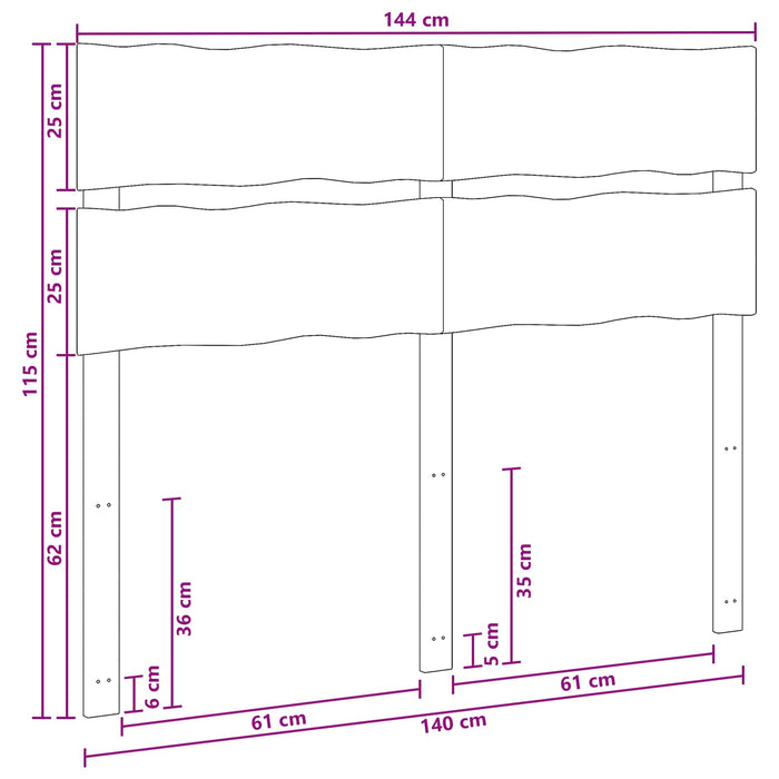 Tăblie de pat cu margini naturale ROSTOCK Alb 140 cm WALTI